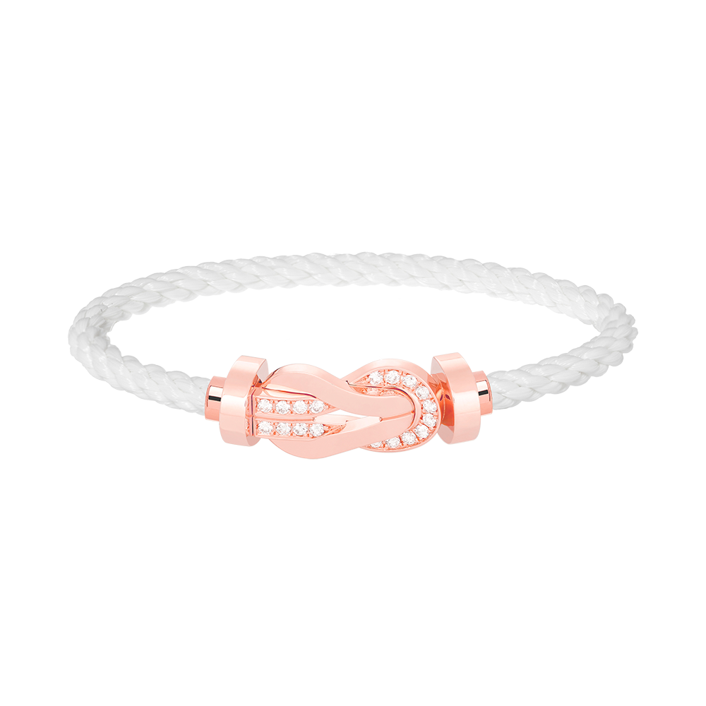¡®Imperial¡¯CHANCE LARGE 8 FIGURE BUCKLE HALF DIAMOND BRACELET ROSE GOLD