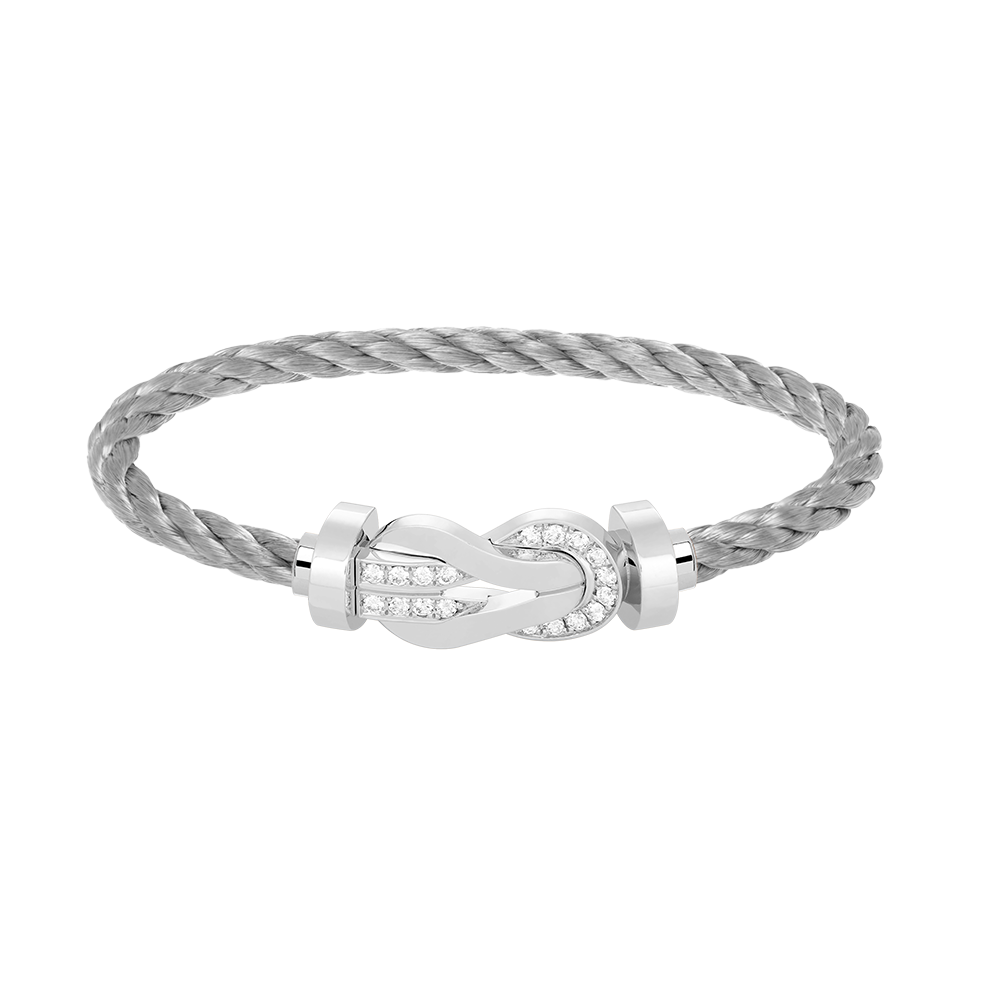 ¡®Imperial¡¯CHANCE LARGE 8 FIGURE BUCKLE HALF DIAMOND BRACELET SILVER