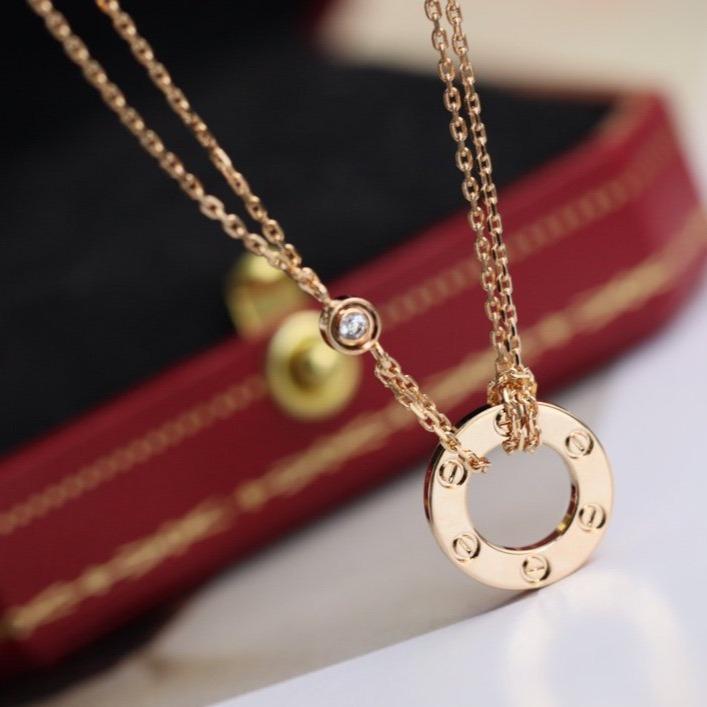 ¡®Imperial¡¯LOVE NECKLACE ADJUSTABLE ROSE GOLD 2 DIAMOND
