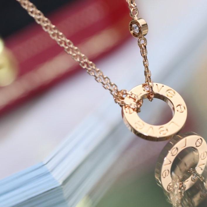 ¡®Imperial¡¯LOVE NECKLACE ADJUSTABLE ROSE GOLD 2 DIAMOND