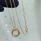 ¡®Imperial¡¯TRINITY NECKLACE SILVER GOLD PINK GOLD DIAMONDS