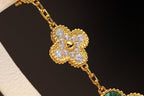 ¡®Imperial¡¯CLOVER EARRINGS GOLD MALACHITE DIAMOND 3 MOTIF