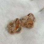¡®Imperial¡¯CLOVER MEDIUM 1 MOTIFS CARNELIAN  DIAMOND earrings