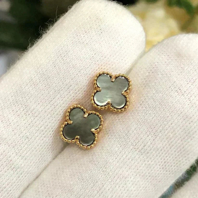 ¡®Imperial¡¯CLOVER MINI 9.5MM GRAY MOP EARRINGS
