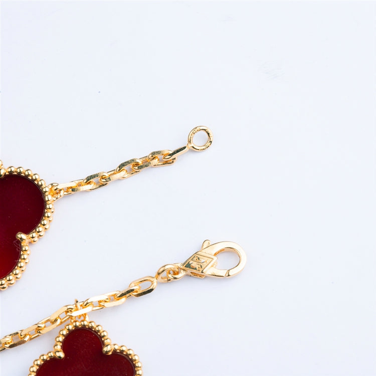 ¡®Imperial¡¯CLOVER BRACELET 5 MOTIFS CARNELIAN TIGER EYE