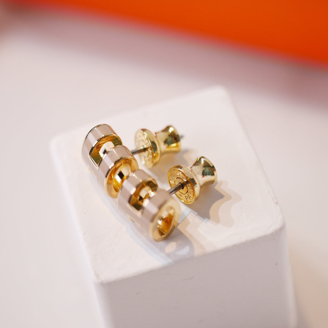 ¡®Imperial¡¯MINI POP H GOLD EARRINGS GREY