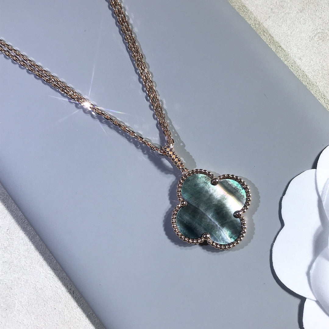 ¡®Imperial¡¯CLOVER 25MM GOLD DARK MOP BIG CLOVER NECKLACE