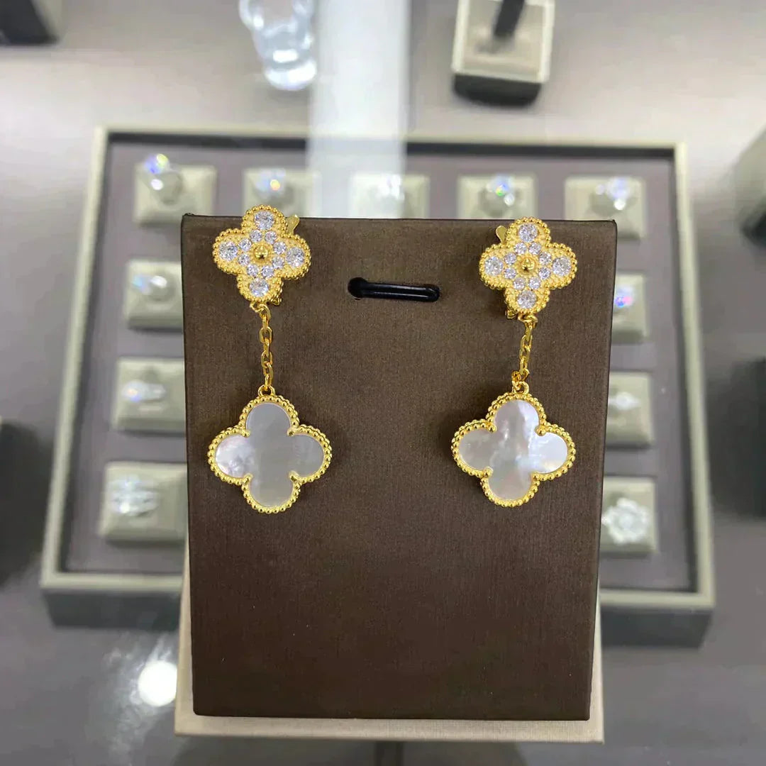 ¡®Imperial¡¯CLOVER  2 MOTIFS  DIAMOND  EARRINGS (MULTIPLE CHOICESç´