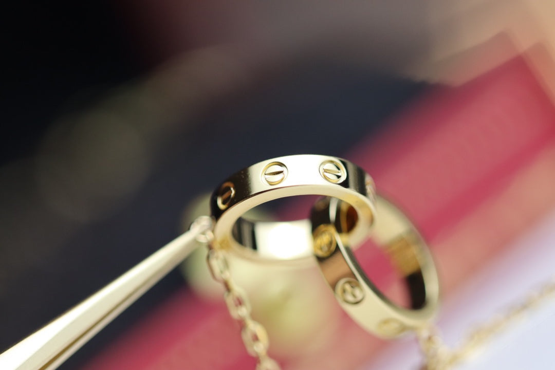 ¡®Imperial¡¯LOVE NECKLACE DOUBLE RING GOLD