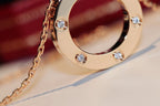 ¡®Imperial¡¯LOVE NECKLACE 16MM 6 DIAMONDS PINK GOLD