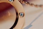 ¡®Imperial¡¯LOVE NECKLACE 16MM 6 DIAMONDS PINK GOLD