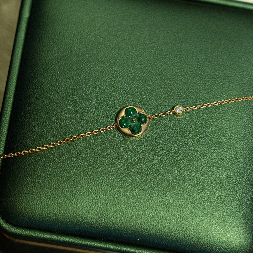 ¡®Imperial¡¯SUN MALACHITE 1 DIAMOND PINK GOLD BRACELET
