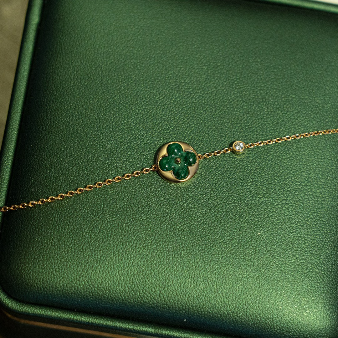 ¡®Imperial¡¯SUN MALACHITE 1 DIAMOND PINK GOLD BRACELET