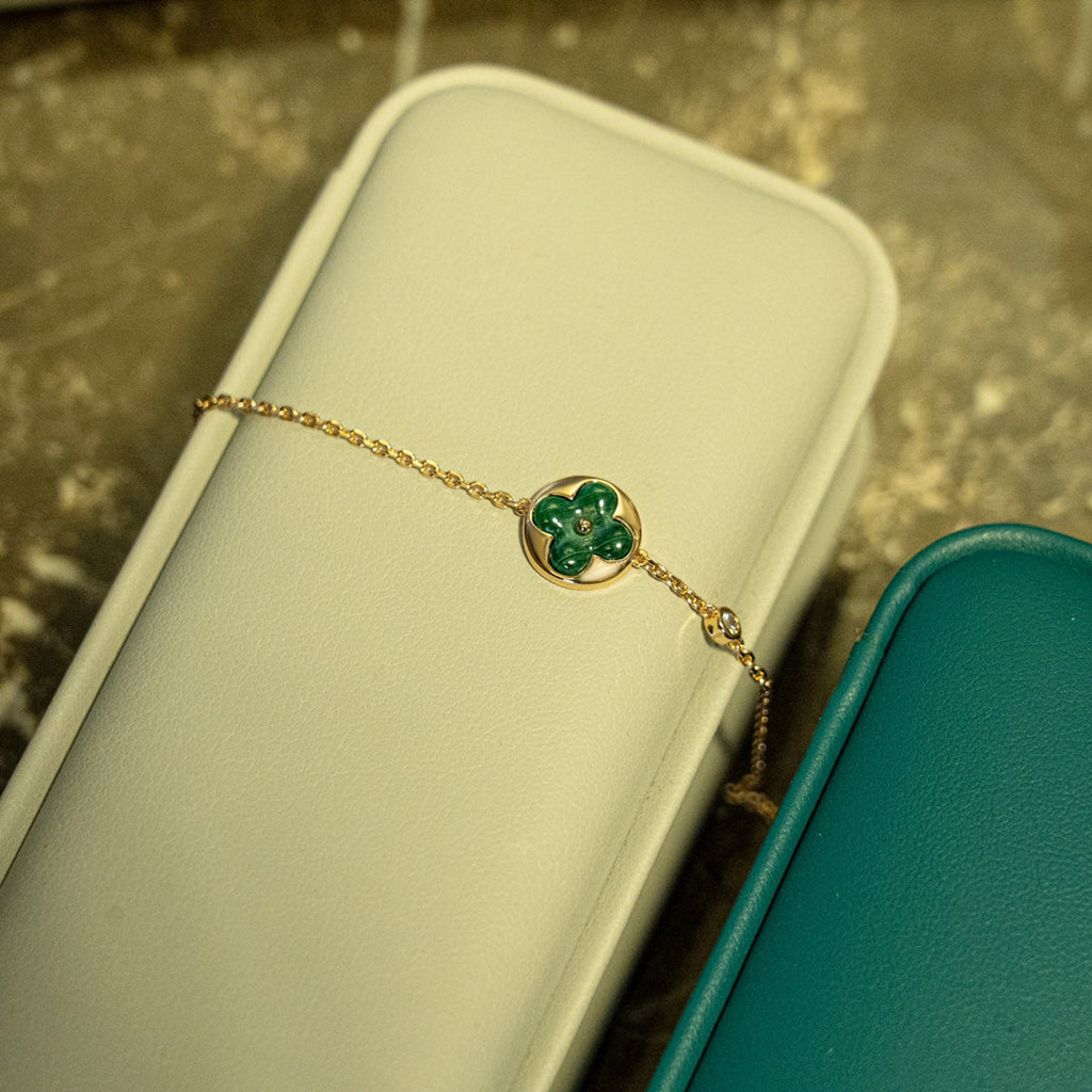 ¡®Imperial¡¯SUN MALACHITE 1 DIAMOND PINK GOLD BRACELET