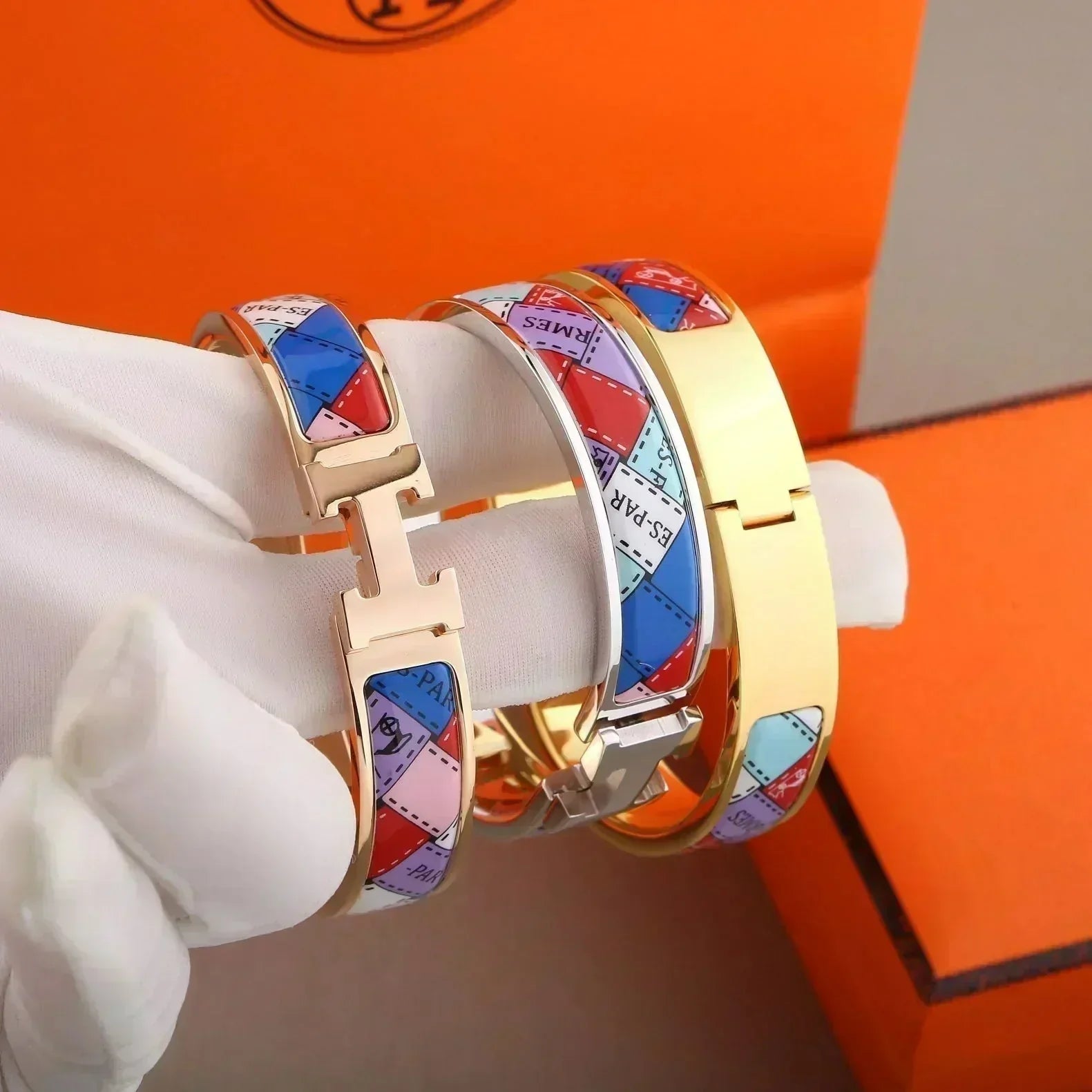 ¡®Imperial¡¯H BRACELET DOTTED BORDER 12MM