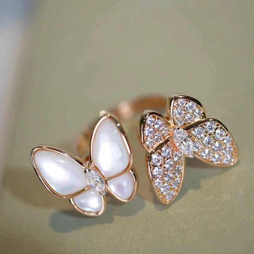 ¡®Imperial¡¯TWIN BUTTERFLY DIAMOND MOP RING