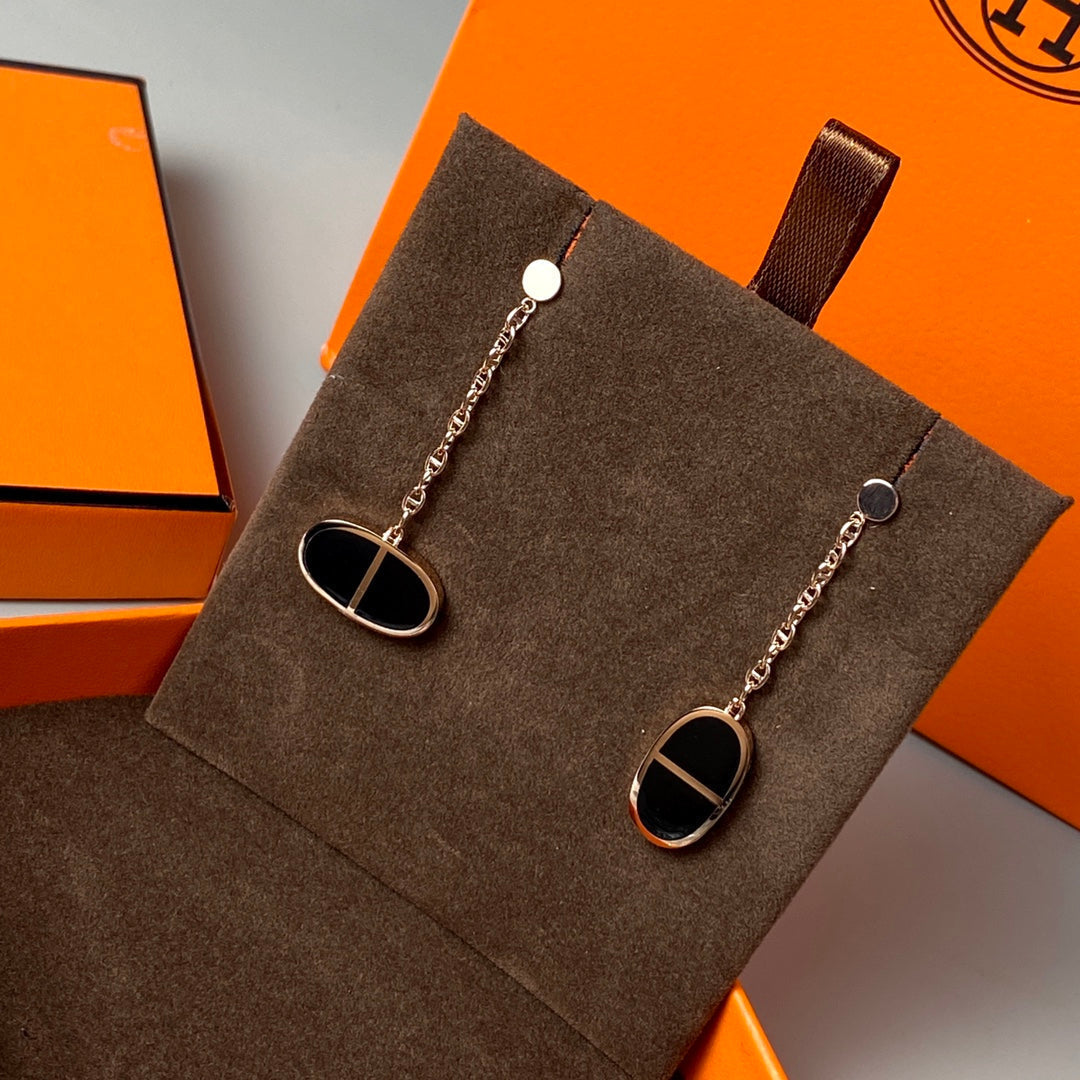 ¡®Imperial¡¯CHAINE VERSO BLACK CERAMIC EARRINGS