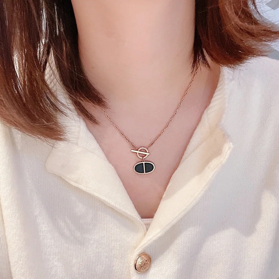 ¡®Imperial¡¯CHAINE VERSO BLACK CERAMIC NECKLACE
