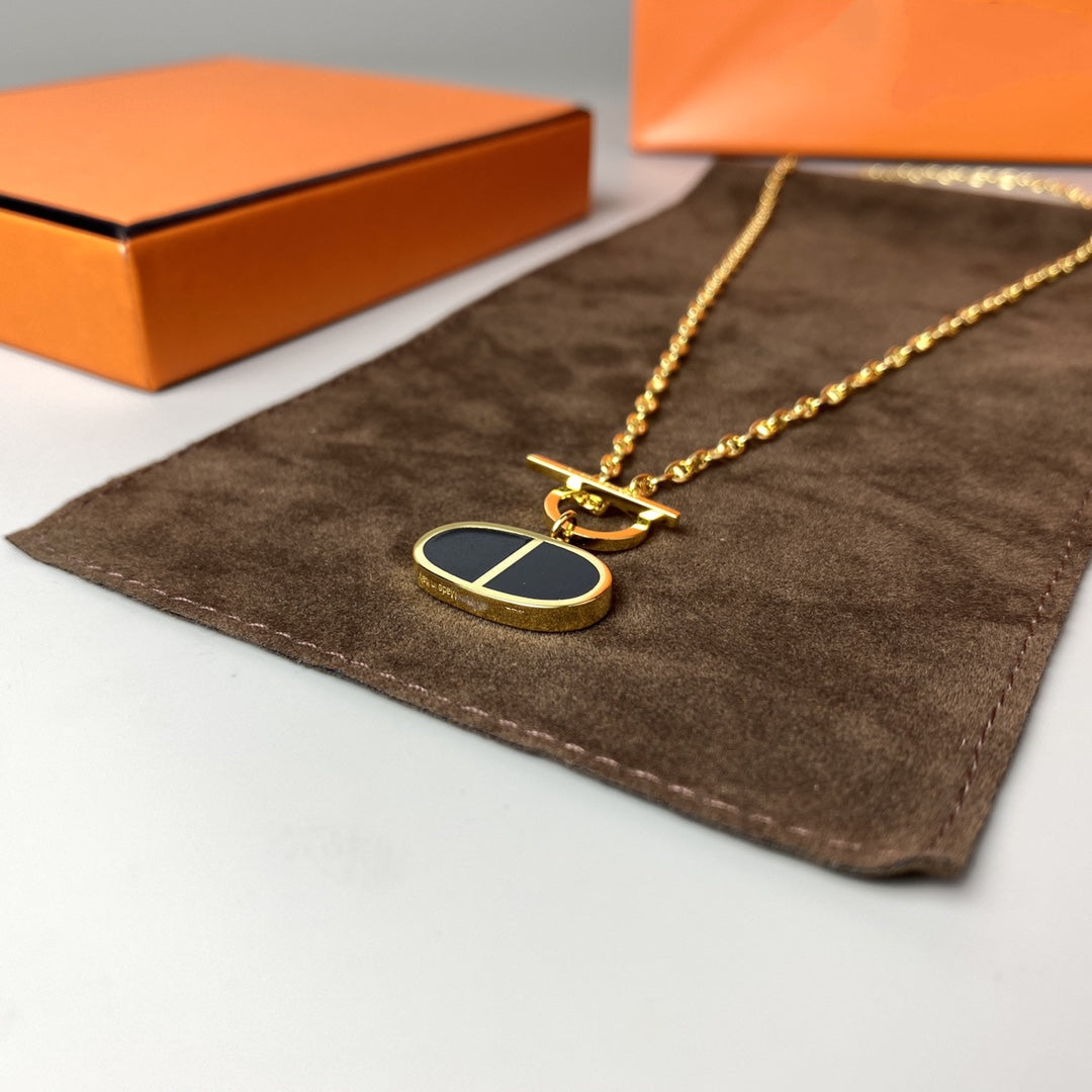 ¡®Imperial¡¯CHAINE VERSO BLACK CERAMIC NECKLACE