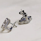 ¡®Imperial¡¯CLOVER MEDIUM 1 MOTIFS  WHITE MOP EARRINGS SILVER