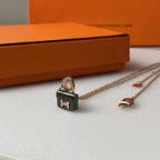 ¡®Imperial¡¯CONSTANCE BLACK PEDANT PINK GOLD NECKLACE