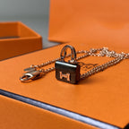 ¡®Imperial¡¯CONSTANCE BLACK PEDANT PINK GOLD NECKLACE