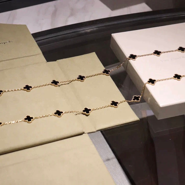 ¡®Imperial¡¯CLOVER 20 MOTIFS ONYX NECKLACE