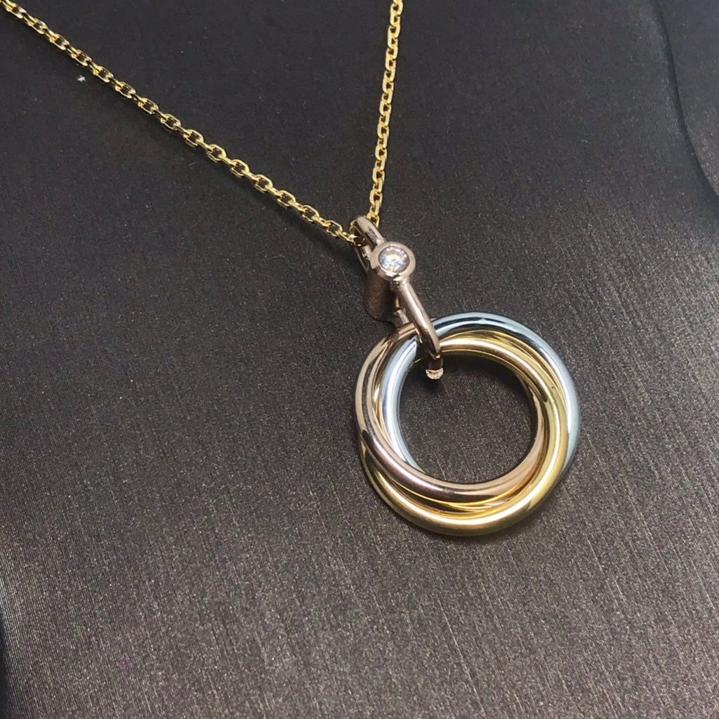 ¡®Imperial¡¯TRINITY SILVER GOLD PINK GOLD NECKLACE
