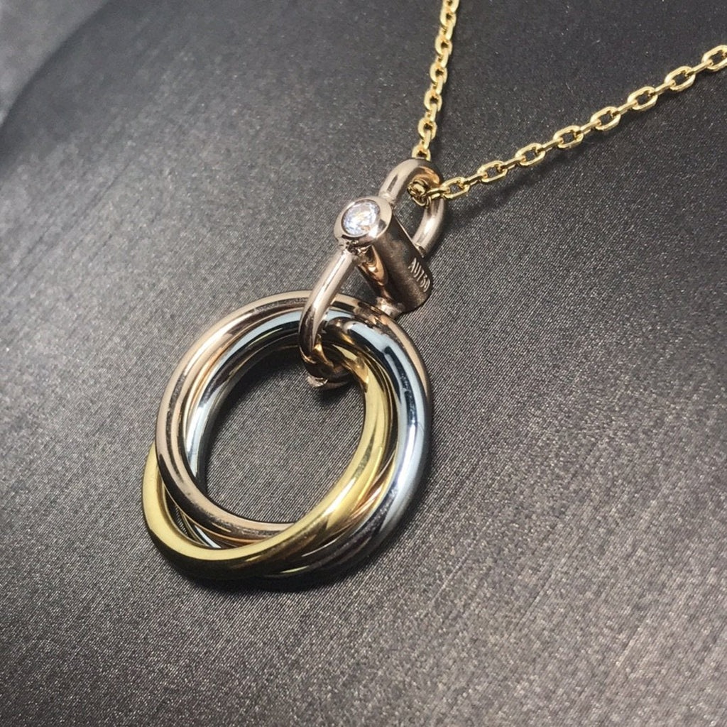 ¡®Imperial¡¯TRINITY SILVER GOLD PINK GOLD NECKLACE