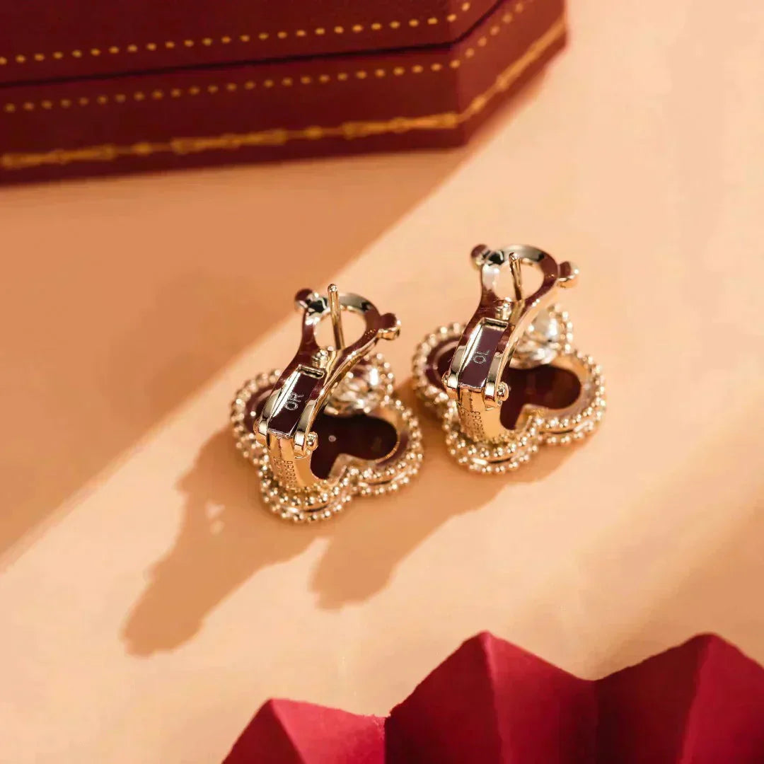¡®Imperial¡¯CLOVER MEDIUM 1 MOTIFS CARNELIAN  EARRINGS