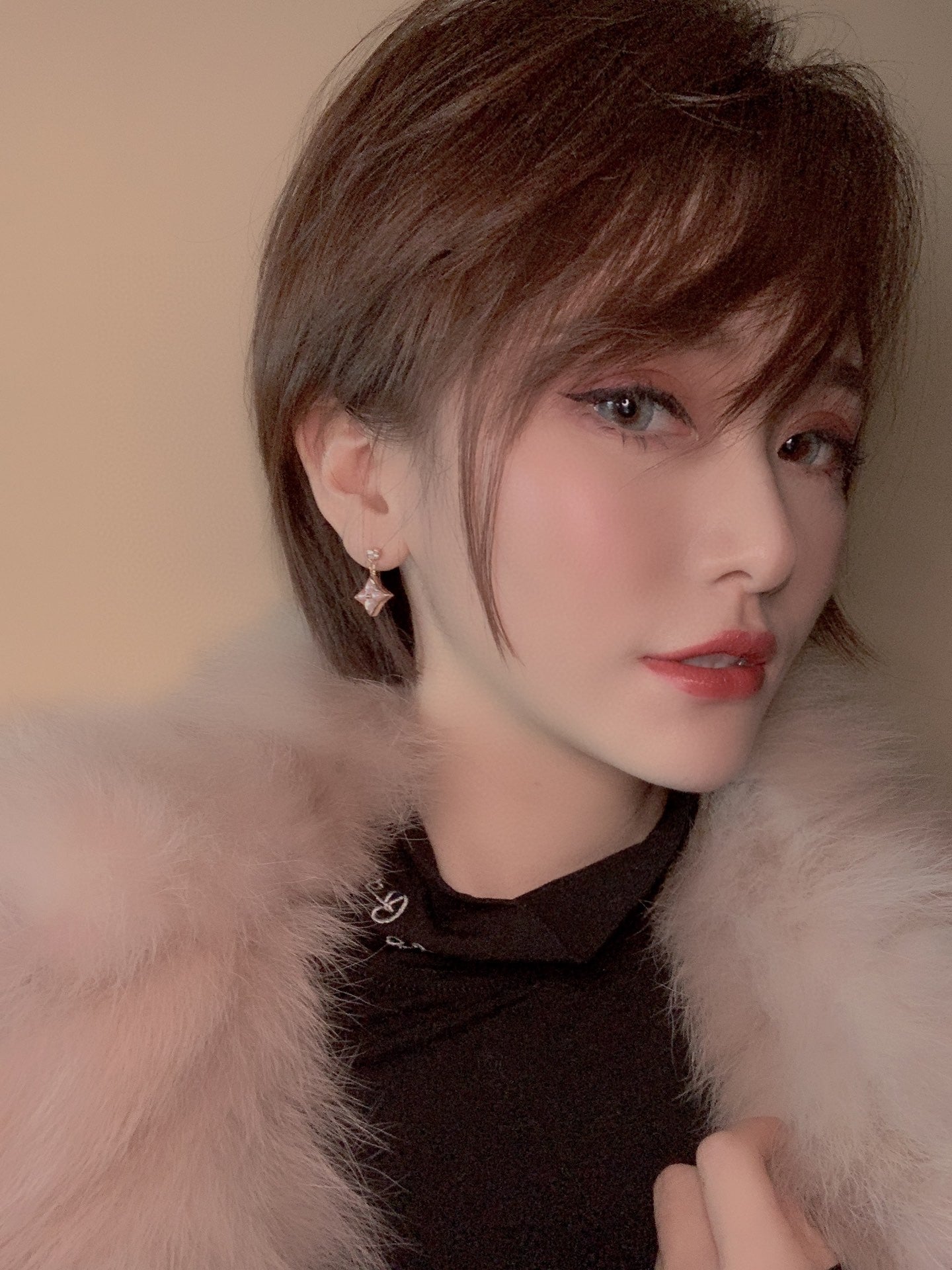 ¡®Imperial¡¯DOUBLE STAR PINK GOLD MOP DROP EARRINGS