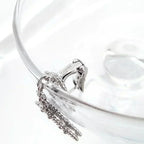 ¡®Imperial¡¯CLOVER 2 MOTIFS  DIAMOND ONYX EARRINGS SILVER