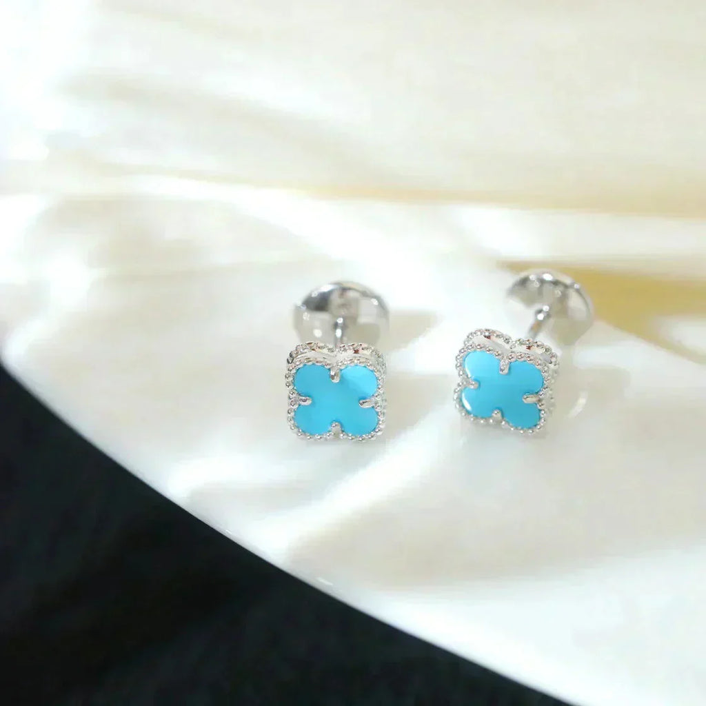 ¡®Imperial¡¯CLOVER MINI 9.5MM ONYX STUD EARRINGS SILVER