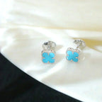 ¡®Imperial¡¯CLOVER MINI 9.5MM ONYX STUD EARRINGS SILVER