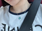 ¡®Imperial¡¯CLOVER 1 DIAMOND LIGHT BLUE SILVER NECKLACE