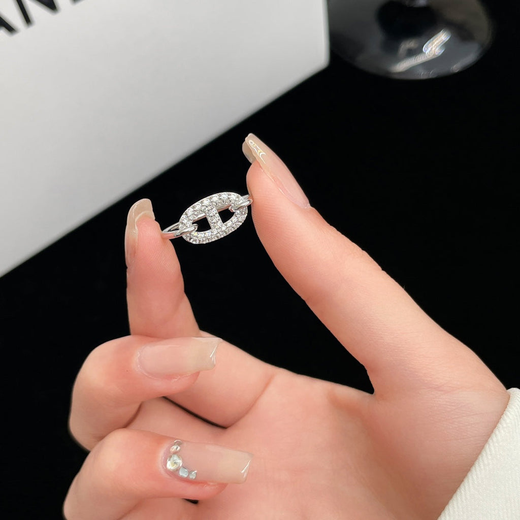 ¡®Imperial¡¯RONDE SMALL SILVER DIAMOND RING