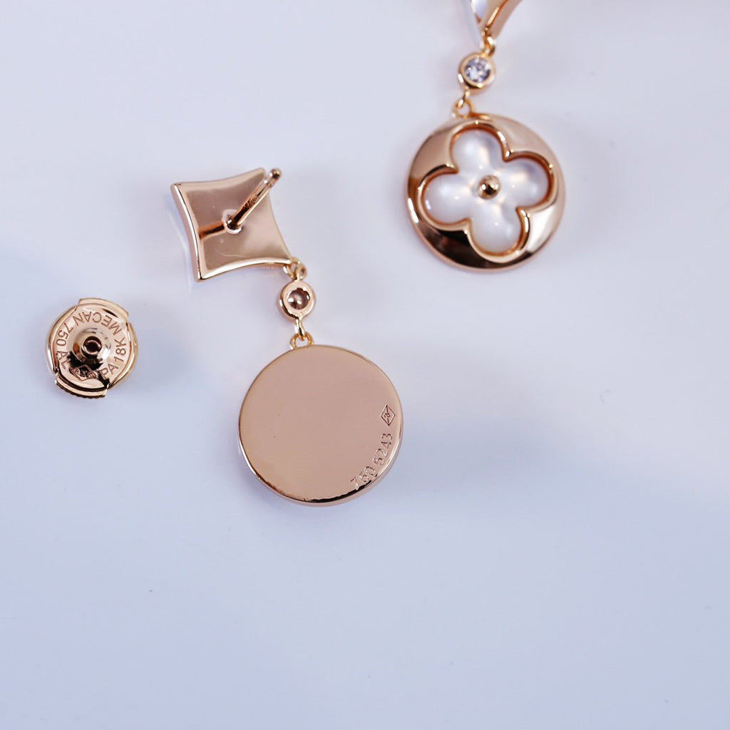 ¡®Imperial¡¯STAR AND SUN PINK GOLD MOP DROP EARRINGS