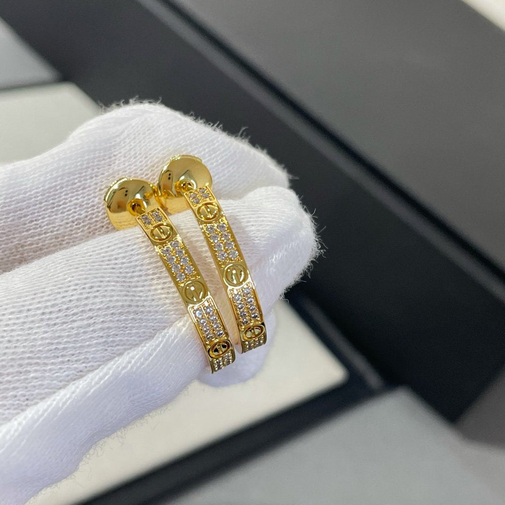 ¡®Imperial¡¯LOVE DIAMOND GOLD HOOP EARRINGS