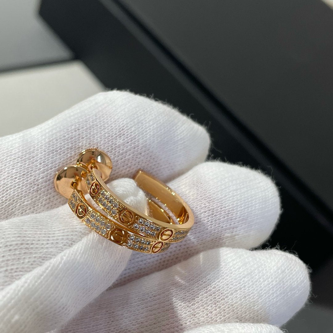 ¡®Imperial¡¯LOVE DIAMOND PINK GOLD HOOP EARRINGS