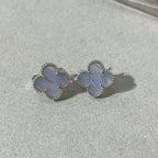 ¡®Imperial¡¯CLOVER CHALCEDONY SILVER STUD EARRINGS