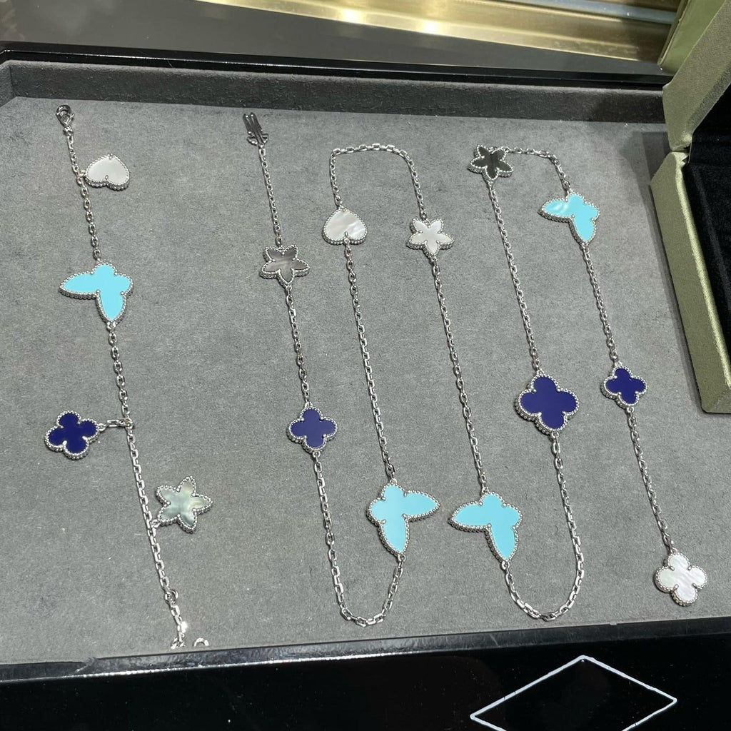 ¡®Imperial¡¯LUCKY CLOVER SILVER 11 MOTIF NECKLACE