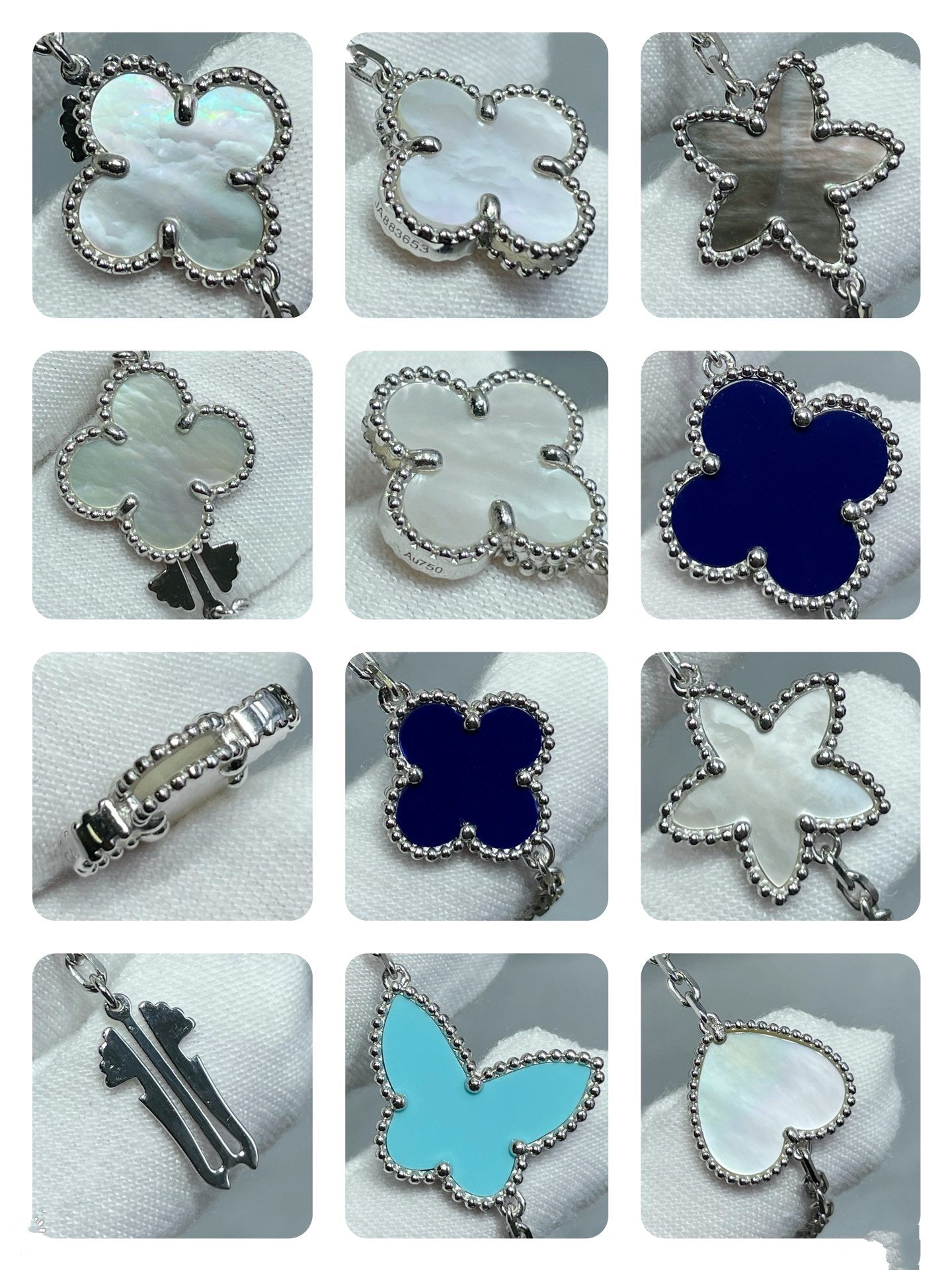¡®Imperial¡¯LUCKY CLOVER SILVER 11 MOTIF NECKLACE