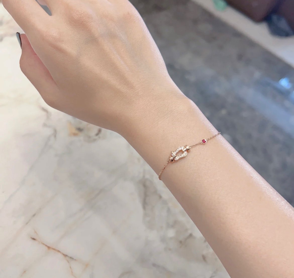 ¡®Imperial¡¯FORCE 10 DIAMOND CHAIN LINK PINK GOLD BRACELET