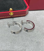 ¡®Imperial¡¯LOVE CERAMIC DIAMOND PAVED SILVER EARRINGS