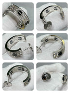 ¡®Imperial¡¯LOVE CERAMIC DIAMOND PAVED SILVER EARRINGS