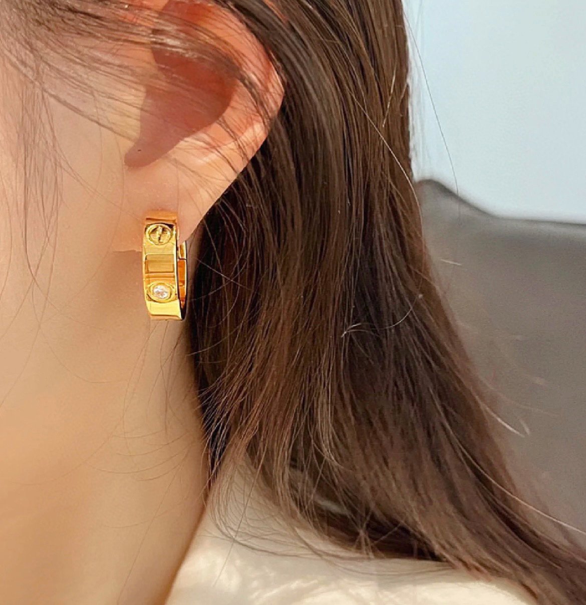 ¡®Imperial¡¯LOVE 5.5MM 1 DIAMOND EARRINGS