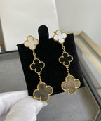 ¡®Imperial¡¯CLOVER 3 MOTIF MOP ONYX DARK MOP PINK GOLD EARRINGS