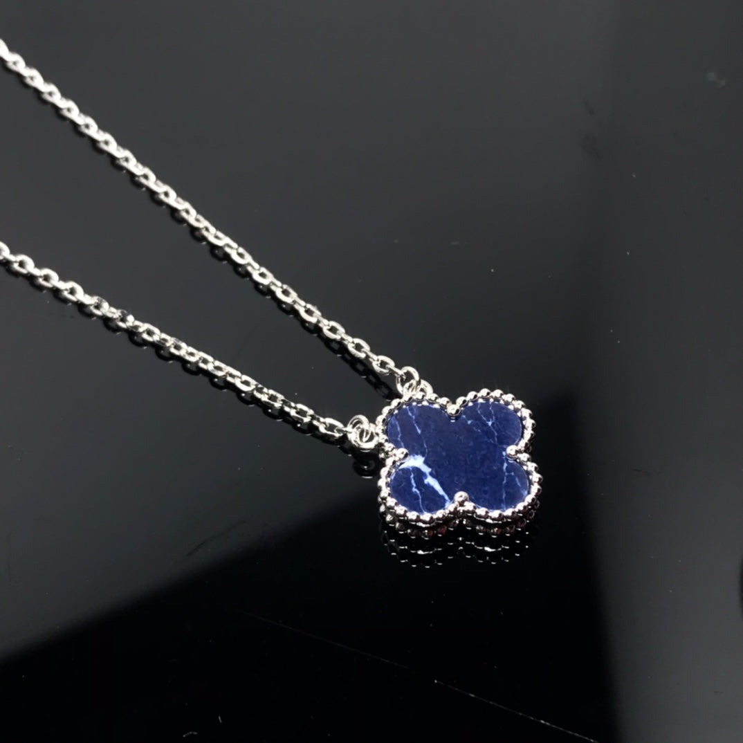 ¡®Imperial¡¯CLOVER PIETERSITE SILVER LONG NECKLACE