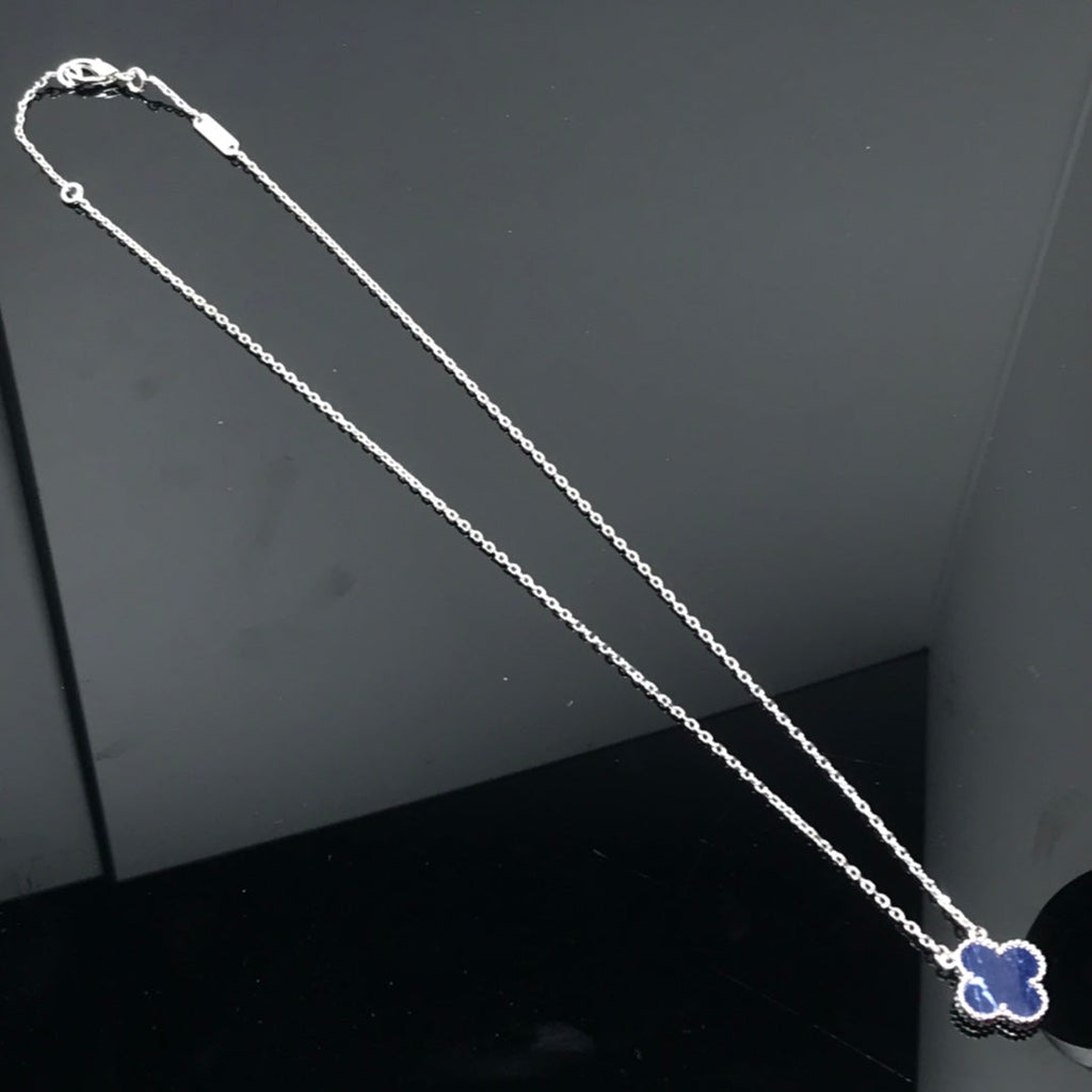 ¡®Imperial¡¯CLOVER PIETERSITE SILVER LONG NECKLACE