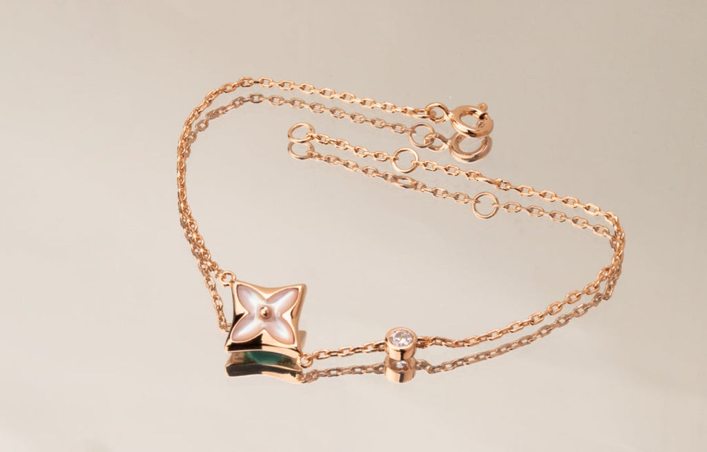 ¡®Imperial¡¯STAR PINK MOP 1 DIAMOND PINK GOLD NECKLACE